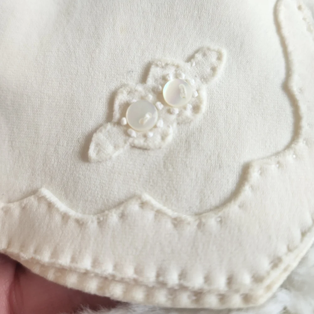 Vintage MCM Cotton Gloves Off White 100% English Douel Cotton Made in Japan 7.5